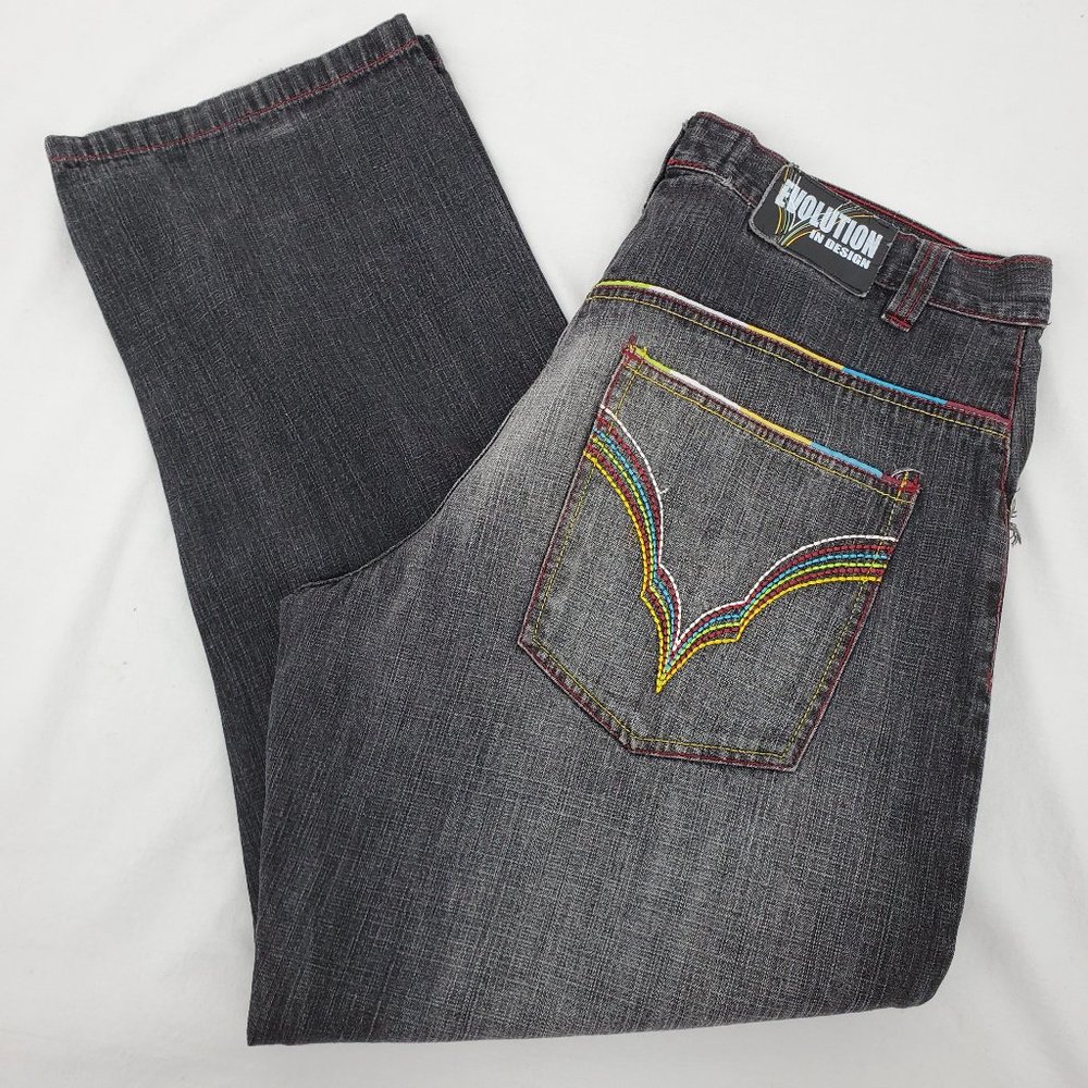 Evolution In Design Relaxed Blue Jeans Mens 36x32 - Picture 1 of 14